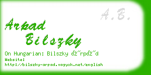 arpad bilszky business card